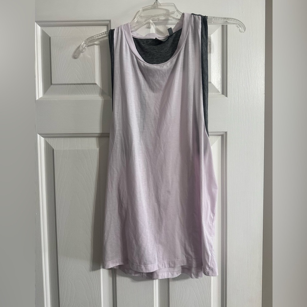 Athleta pink and gray muscle Tank Top